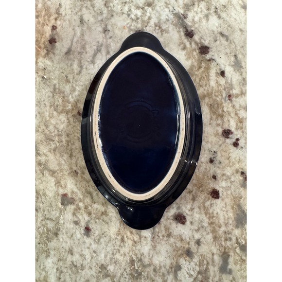 Fiesta Cobalt Blue Individual Oval Casserole Dish 9.25 Inch Ceramic Baker - Picture 4 of 7
